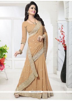 Faux Georgette Embroidered Work Classic Designer Saree