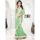 Embroidered Work Green Designer Saree