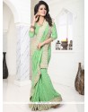 Embroidered Work Green Designer Saree