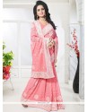 Faux Georgette Pink Classic Designer Saree