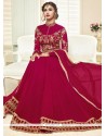 Faux Georgette Embroidered Work Floor Length Anarkali Suit