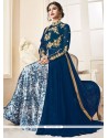 Blue Floor Length Anarkali Suit