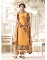 Faux Georgette Resham Work Designer Straight Suit