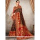 Art Silk Multi Colour Embroidered Work Designer Traditional Saree