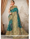 Resham Work Blue Traditional Designer Saree