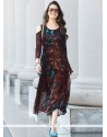 Multi Colour Print Work Party Wear Kurti