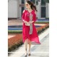 Hot Pink Print Work Party Wear Kurti