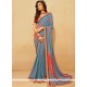 Faux Georgette Grey Classic Saree