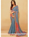 Faux Georgette Grey Classic Saree