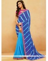 Blue Print Work Classic Saree