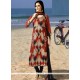 Chanderi Red Readymade Suit