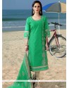 Green Embroidered Work Readymade Suit