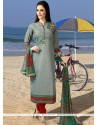 Cotton Grey Embroidered Work Readymade Suit