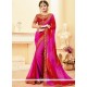 Patch Border Work Hot Pink And Red Classic Designer Saree