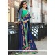 Navy Blue Embroidered Work Art Silk Traditional Designer Saree