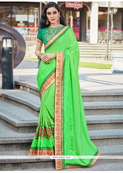 Satin Silk Embroidered Work Designer Traditional Saree