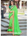 Satin Silk Embroidered Work Designer Traditional Saree