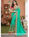 Resham Work Sea Green Designer Traditional Saree