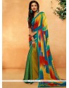 Multi Colour Print Work Printed Saree