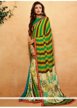 Print Work Crepe Jacquard Printed Saree