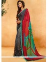 Crepe Jacquard Multi Colour Printed Saree