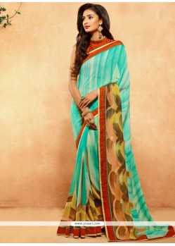 Crepe Jacquard Multi Colour Printed Saree