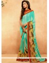 Crepe Jacquard Multi Colour Printed Saree