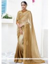 Faux Chiffon Beige And Cream Shaded Saree