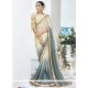 Cream And Grey Shaded Saree