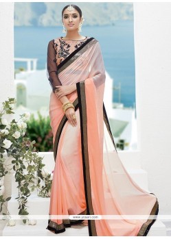 Peach Shaded Saree