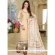 Beige Embroidered Work Chanderi Readymade Suit