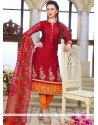 Chanderi Embroidered Work Readymade Suit