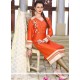 Chanderi Orange Readymade Suit