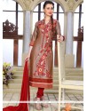 Embroidered Work Chanderi Readymade Suit