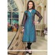 Chanderi Navy Blue Readymade Suit