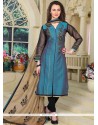 Chanderi Navy Blue Readymade Suit