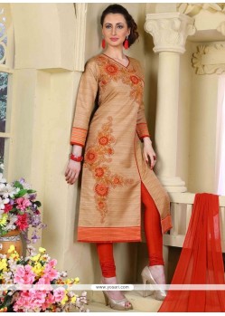 Chanderi Embroidered Work Readymade Suit