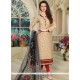 Chanderi Beige Readymade Suit