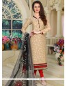 Chanderi Beige Readymade Suit