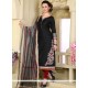 Chanderi Black Embroidered Work Readymade Suit