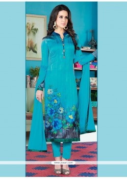 Satin Digital Print Work Pant Style Suit