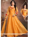 Orange Chanderi Readymade Anarkali Suit