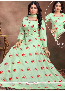 Embroidered Work Readymade Anarkali Suit