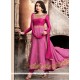 Hot Pink Embroidered Work Anarkali Suit