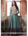 Resham Work Green Floor Length Anarkali Suit