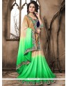 Crepe Jacquard Patch Border Work Shaded Saree