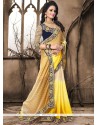 Crepe Jacquard Embroidered Work Shaded Saree