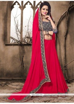 Crepe Jacquard Patch Border Work Saree