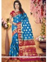 Blue Art Silk Traditional Designer Saree