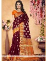 Art Silk Maroon Designer Traditional Saree